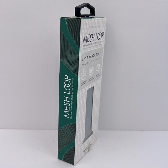 PRESS PLAY MESH MAGNETIC LOOP STAINLESS STEEL MESH STRAP FOR APPLE WATCH, GREEN - Picture 4 of 11